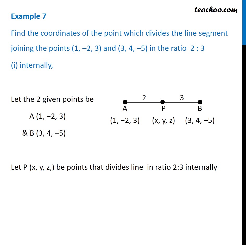 Example 7 - Find coordinates of point which divides line