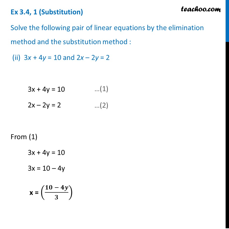 Ex 3.4, 1 - Chapter 3 Class 10 Pair of Linear Equations in Two Variables - Part 9