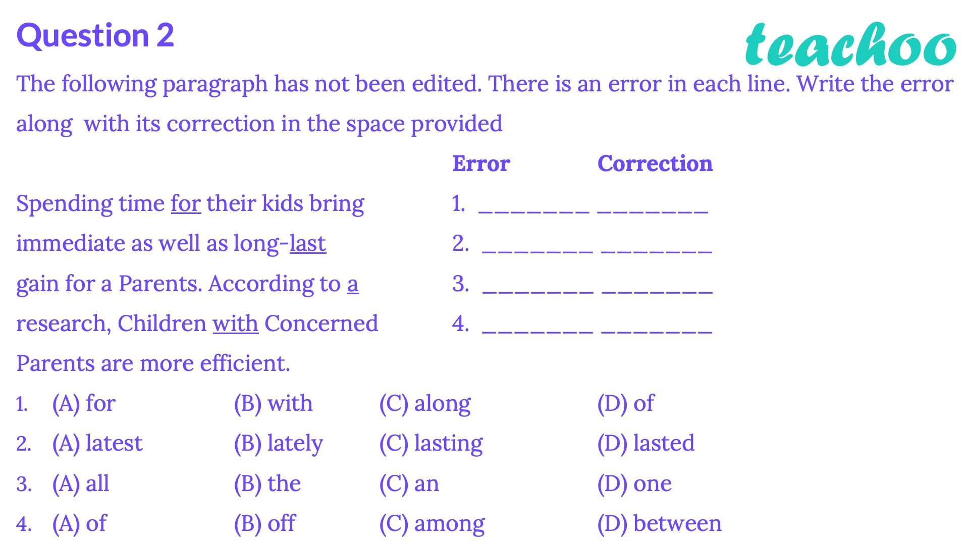 Sentence Editing Class 10