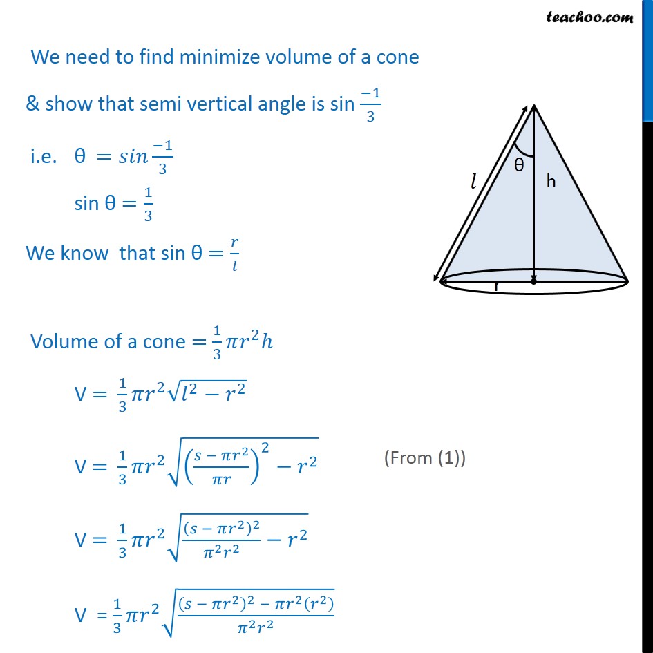 ex-6-5-26-show-that-semi-vertical-angle-of-cone-class-12-ex-6-5