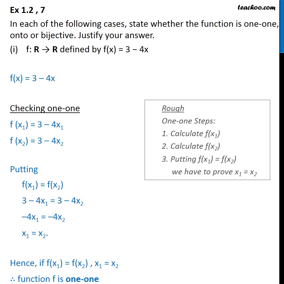 what is bijective function class 12