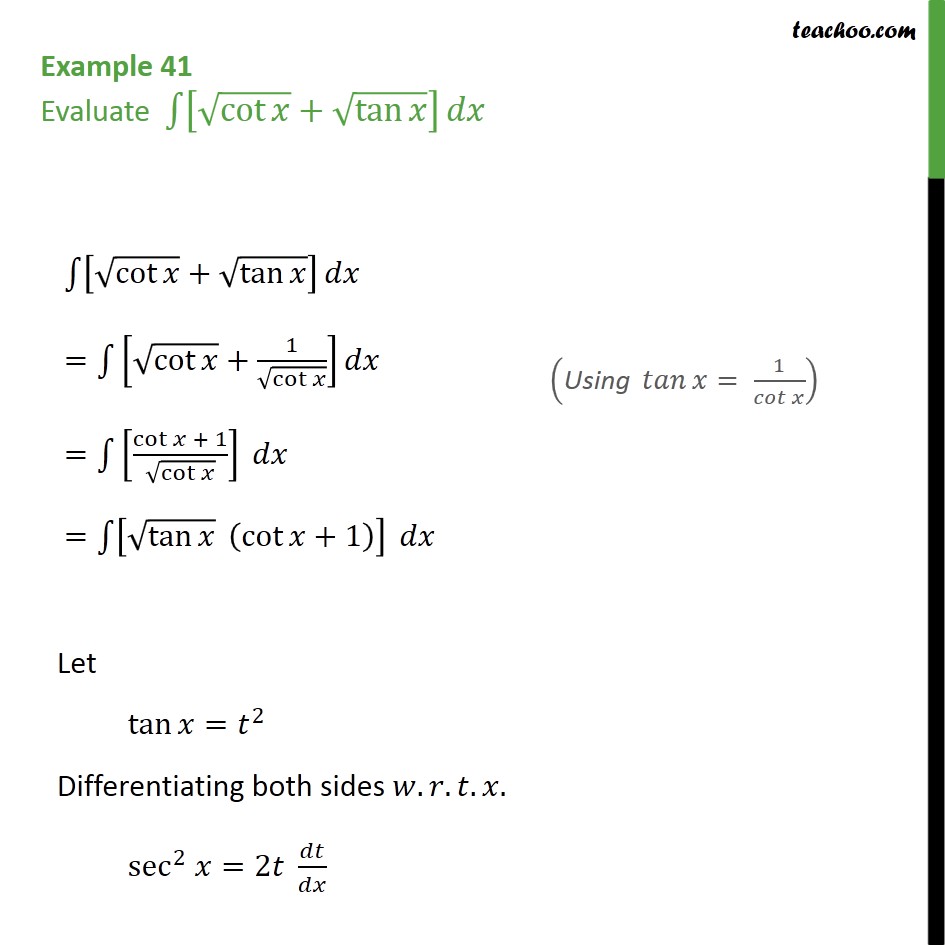 example-41-evaluate-integral-root-cot-x-root-tan-x-dx